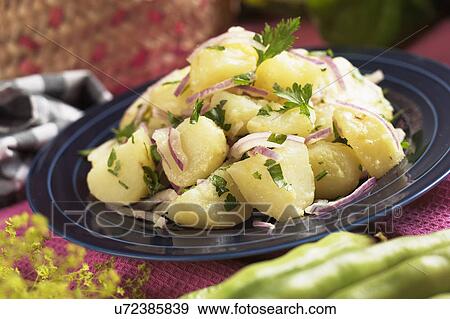 Plate Of Potato Salad With Parsley And Red Onion View Large Photo Image Stock Photo - Plate Of Potato Salad With Parsley And Red Onion. Fotosearch