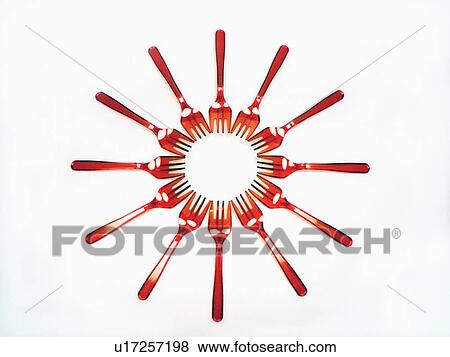 Red Plastic Forks Arranged In A Circle View Large Photo Image Stock Photo - Red Plastic Forks Arranged In A Circle. Fotosearch