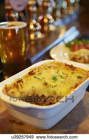 Stock Photo - Shepherds Pie Served As Meal In Pub. Fotosearch
