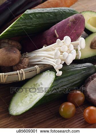 A basket of raw fresh vegetables ingredients View Large Photo Image Stock Image - A basket of raw fresh vegetables ingredients. Fotosearch