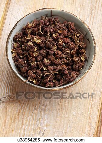 Stock Photography - A bowl of Szechuan pepper. Fotosearch