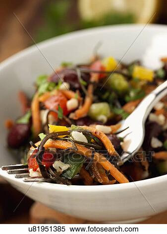 A bowl of vegetarian seaweed salad View Large Photo Image Stock Photography - A bowl of vegetarian seaweed salad. Fotosearch
