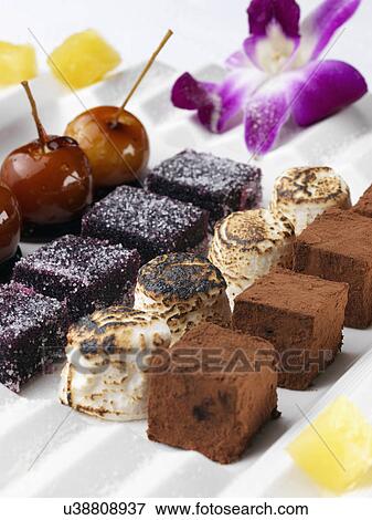 Stock Photo - A selection of petit fours. Fotosearch