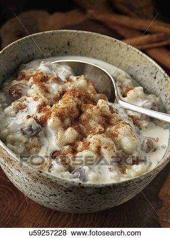 An individual portion of rice pudding View Large Photo Image Stock Photo - An individual portion of rice pudding. Fotosearch