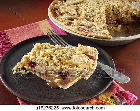 Apple cranberry crumble pie View Large Photo Image Stock Photography - Apple cranberry crumble pie. Fotosearch