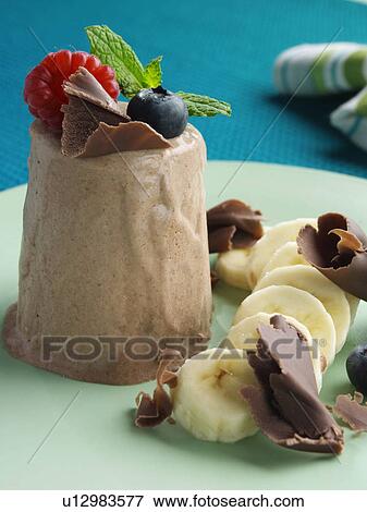 Banana chocolate mousse View Large Photo Image Stock Photo - Banana chocolate mousse. Fotosearch