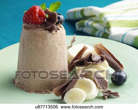 Banana chocolate mousse View Large Photo Image Stock Photograph - Banana chocolate mousse. Fotosearch