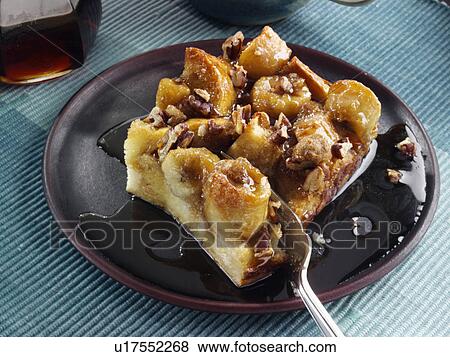 Stock Photo - Banana Foster French toast bake. Fotosearch