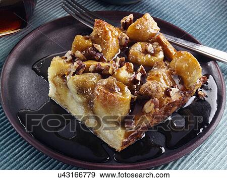 Stock Photo - Banana Foster French toast bake. Fotosearch