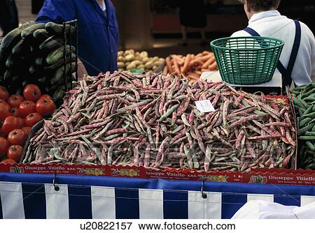 Stock Photo - Beans at local market in Versailles, France.. Fotosearch