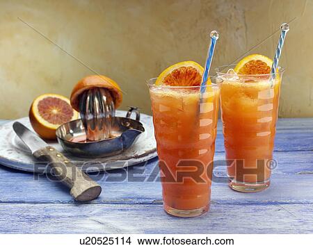Picture - Blood orange ginger ale. Fotosearch