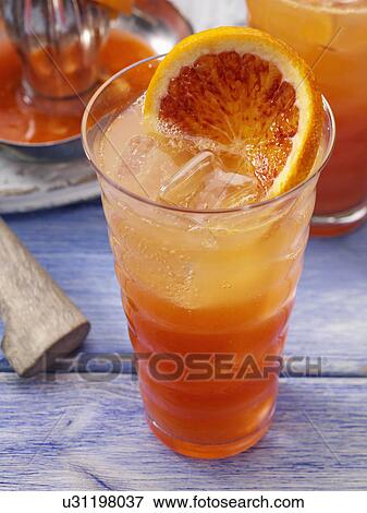Stock Photo - Blood orange ginger ale. Fotosearch