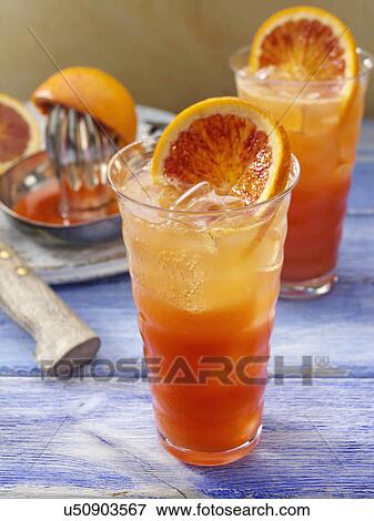 Blood orange ginger ale View Large Photo Image Stock Photo - Blood orange ginger ale. Fotosearch