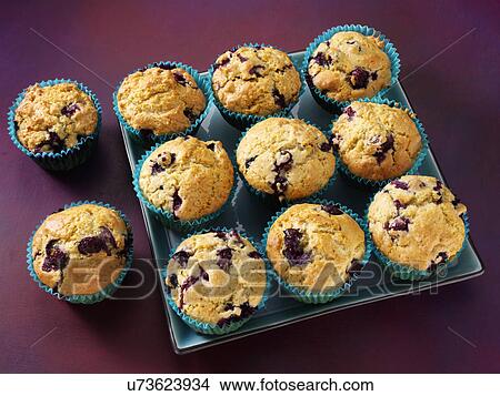 Blueberry muffins View Large Photo Image Picture - Blueberry muffins. Fotosearch