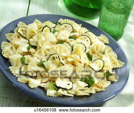 Bowl Of Courgette And Mozzarella Farfalle View Large Photo Image Stock Photo - Bowl Of Courgette And Mozzarella Farfalle. Fotosearch