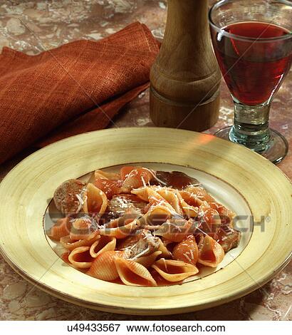 Bowl Of Homemade Conchigle With Pork View Large Photo Image Stock Photo - Bowl Of Homemade Conchigle With Pork. Fotosearch
