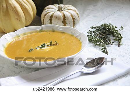 Bowl Of Homemade Pumpkin Soup View Large Photo Image Stock Photograph - Bowl Of Homemade Pumpkin Soup. Fotosearch