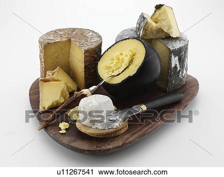 Stock Image - British cheeses. Fotosearch