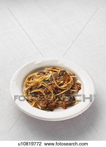 Stock Image - Bucatini sardines. Fotosearch