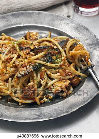 Bucatini sardines View Large Photo Image Stock Photograph - Bucatini sardines. Fotosearch