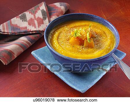 Butternut squash soup View Large Photo Image Stock Photo - Butternut squash soup. Fotosearch