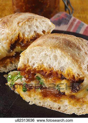 Cheese sandwich with tomato pear chutney View Large Photo Image Stock Photograph - Cheese sandwich with tomato pear chutney. Fotosearch