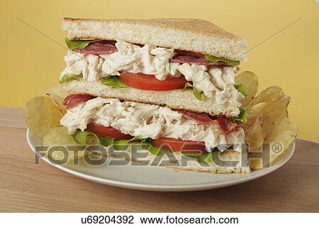 Chicken And Mayonnaise Salad Toasted Sandwich With Potato Chips View Large Photo Image Stock Image - Chicken And Mayonnaise Salad Toasted Sandwich With Potato Chips. Fotosearch