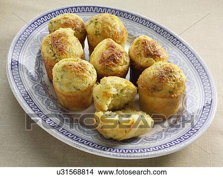 Chive cheese savoury muffins View Large Photo Image Picture - Chive cheese savoury muffins. Fotosearch