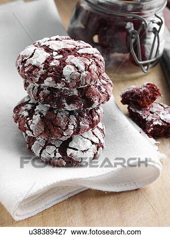 Chocolate cherry cookies View Large Photo Image Stock Photo - Chocolate cherry cookies. Fotosearch