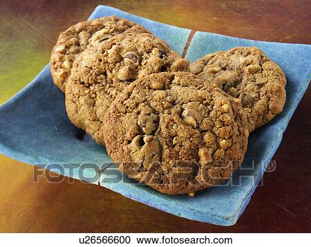 Stock Image - Chocolate chip cookies. Fotosearch