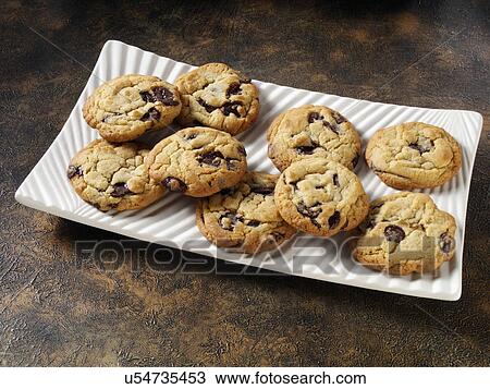 Stock Image - Chocolate chip cookies. Fotosearch