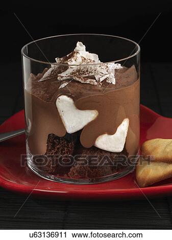 Chocolate desert with tuiles View Large Photo Image Stock Image - Chocolate desert with tuiles. Fotosearch
