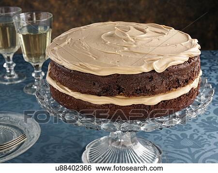 Chocolate layer cake View Large Photo Image Stock Photograph - Chocolate layer cake. Fotosearch