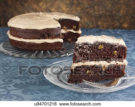 Chocolate layer cake View Large Photo Image Stock Photograph - Chocolate layer cake. Fotosearch