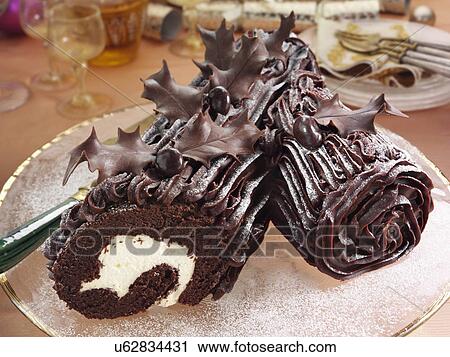 Stock Image - Chocolate log. Fotosearch