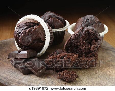 Chocolate muffins View Large Photo Image Stock Image - Chocolate muffins. Fotosearch