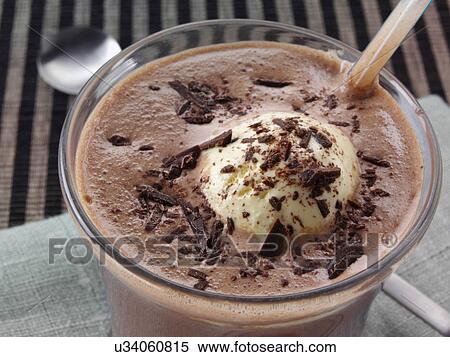 Stock Photography - Chocolate smoothie chug a lug. Fotosearch