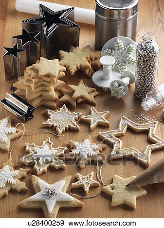 Stock Photo - Christmas biscuits icing decoration. Fotosearch