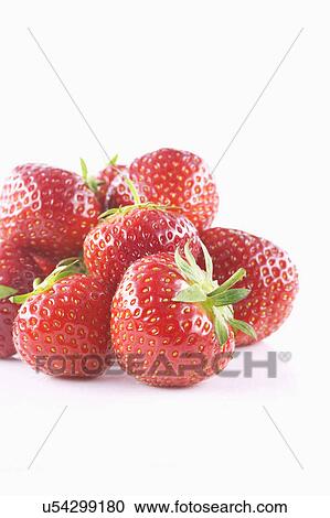 Stock Image - Close Up Of Strawberries On White Background. Fotosearch