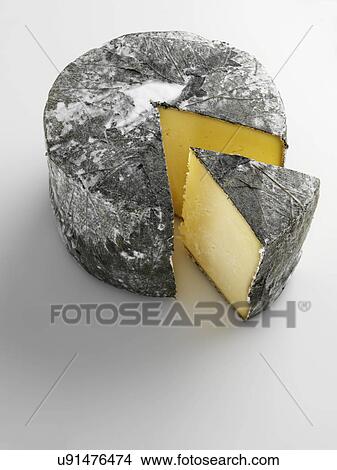 Picture - Cornish Yarg cheese. Fotosearch