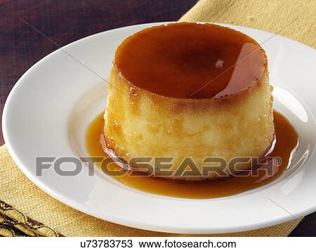 Stock Image - Cuban coconut flan dessert. Fotosearch