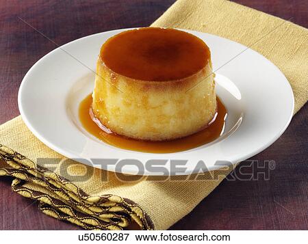 Stock Photo - Cuban coconut flan dessert. Fotosearch