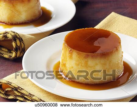 Cuban coconut flan dessert View Large Photo Image Stock Photo - Cuban coconut flan dessert. Fotosearch
