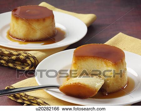 Stock Photograph - Cuban coconut flan dessert. Fotosearch