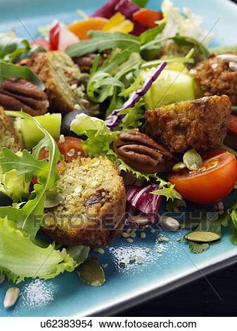 Picture - falafel salad. Fotosearch