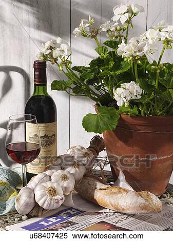 Figaro wine garlic French bread View Large Photo Image Stock Photography - Figaro wine garlic French bread. Fotosearch