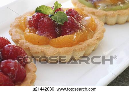 Freshly Baked Fruit Tarts Served On Plate View Large Photo Image Stock Image - Freshly Baked Fruit Tarts Served On Plate. Fotosearch