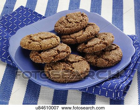 Stock Photo - Ginger snappers American biscuits. Fotosearch