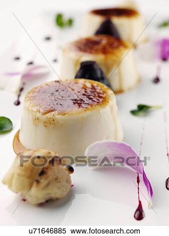 Stock Photography - Goats cheese creme brulee. Fotosearch