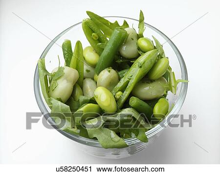 Green bean salad in a glass bowl on a white background View Large Photo Image Stock Image - Green bean salad in a glass bowl on a white background. Fotosearch